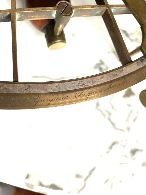 Marine Sextant Signed Granjeau Beigne In Marseille-photo-1