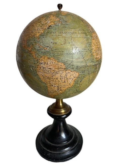 Beautiful Miniature Terrestrial Globe Signed Bertaux C 1870