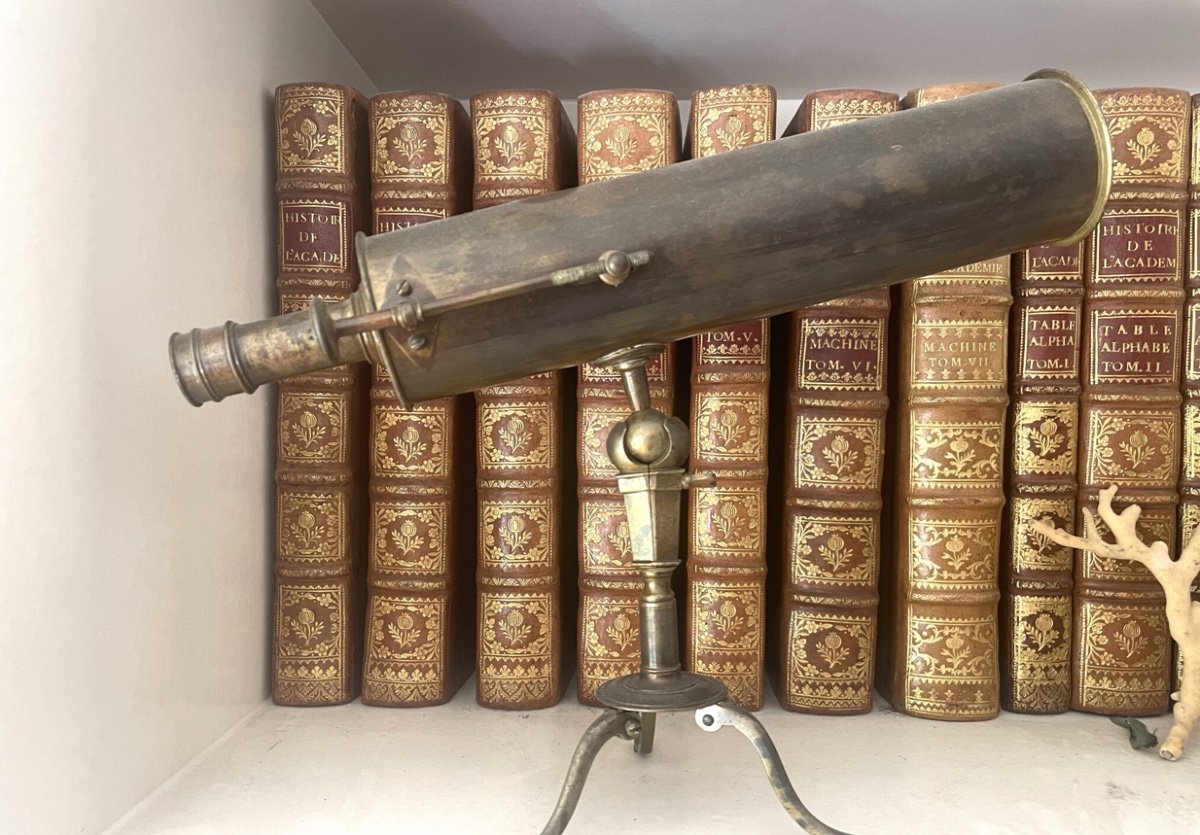 Rare Telescope A Réflexion Miniature De Voyage C.1740-photo-4