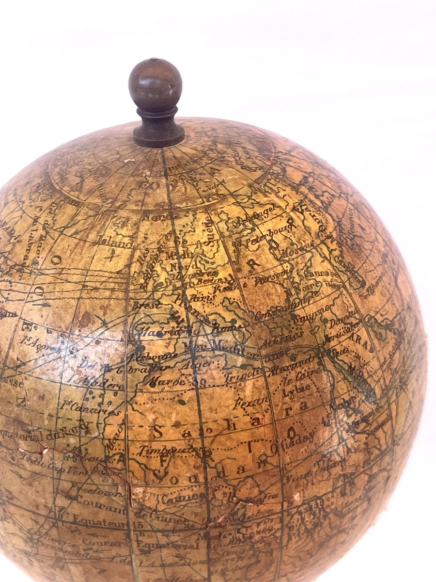 Collectible Miniature Globe By Ikelmer Et Barbot In Paris C.1890-photo-3