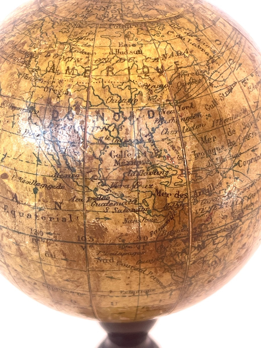 Collectible Miniature Globe By Ikelmer Et Barbot In Paris C.1890-photo-4