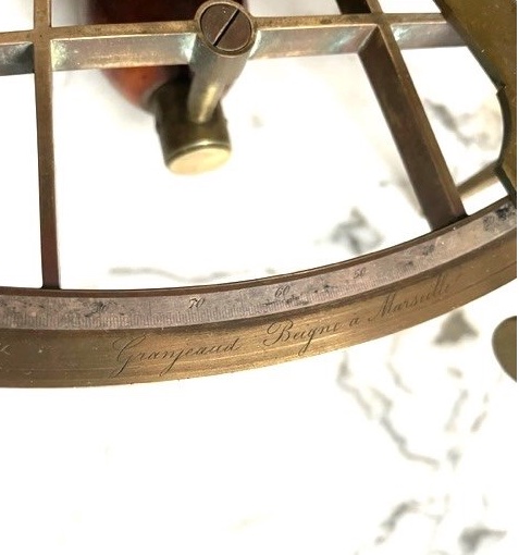 Sextant De Marine Signé Granjeau Beigne A Marseille C. 1840-photo-2