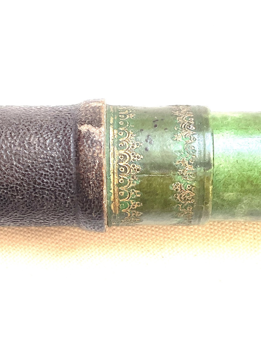A Telescope With Two Prints On Green Vellum And Leather, Louis XIV Period-photo-4