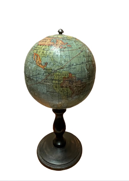 Miniature Terrestrial Globe, 6 Cm In Diameter, By Jules Lebegue, Circa 1880-photo-2