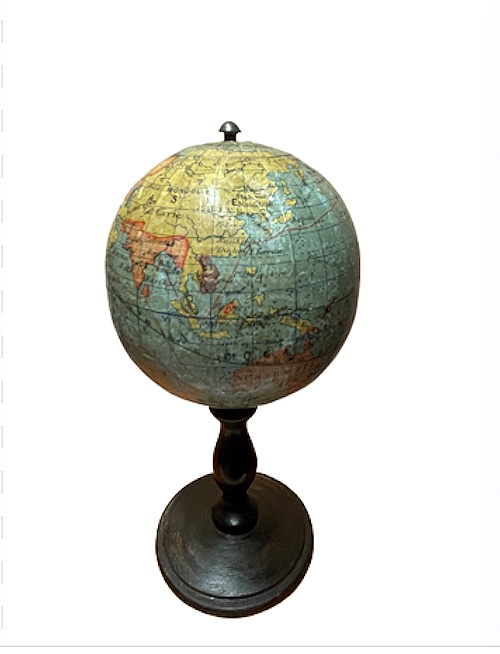 Miniature Terrestrial Globe, 6 Cm In Diameter, By Jules Lebegue, Circa 1880-photo-3