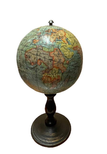 Miniature Terrestrial Globe, 6 Cm In Diameter, By Jules Lebegue, Circa 1880
