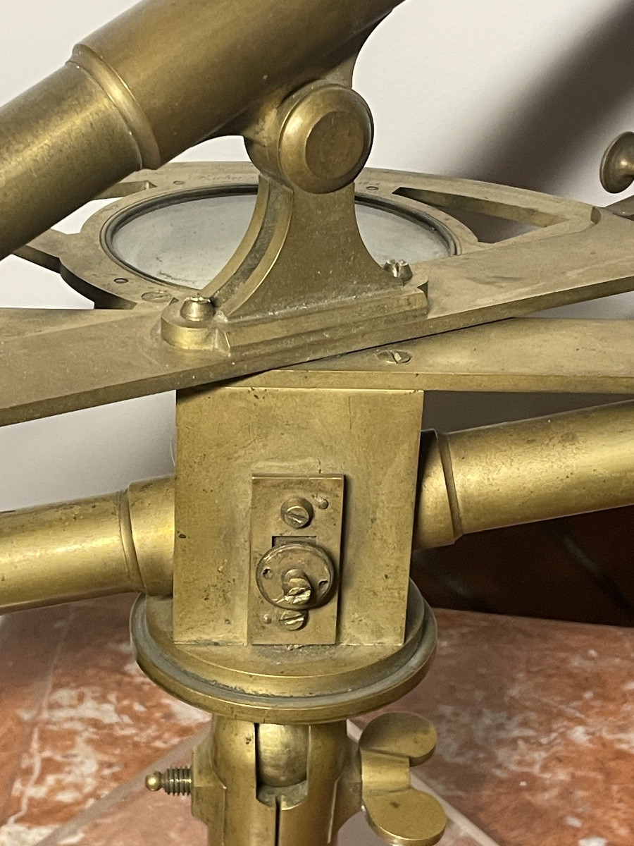 Graphomètre à deux lunettes Premier Empire RICHER daté 1808-photo-4