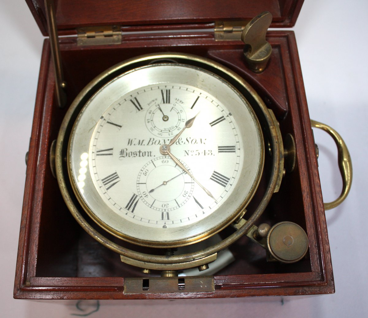 2-day Marine Chronometer Signed Bond A Boston-photo-3