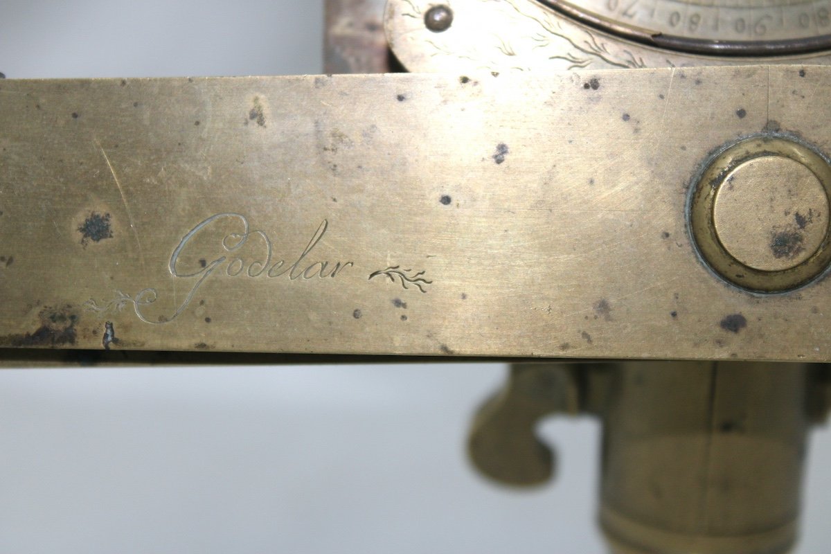 Graphomètre Signature Rare Godelar à Paris XVIII ème -Géométrie- Hydrographie.-photo-3