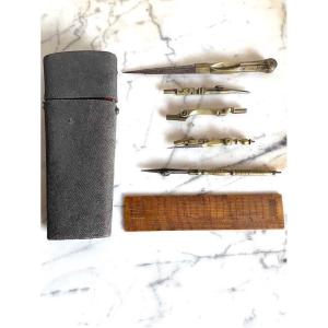 Beautiful Architect's Kit In Shagreen Late 18th Century Compass Draws ...