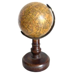 Globe Terrestre Miniature Par Abel Klinger Nuremberg Pour Marché Francais C.1850