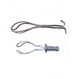 2 Forceps Obstetric Medicine One 18th And One 19th Signed In Vienna
