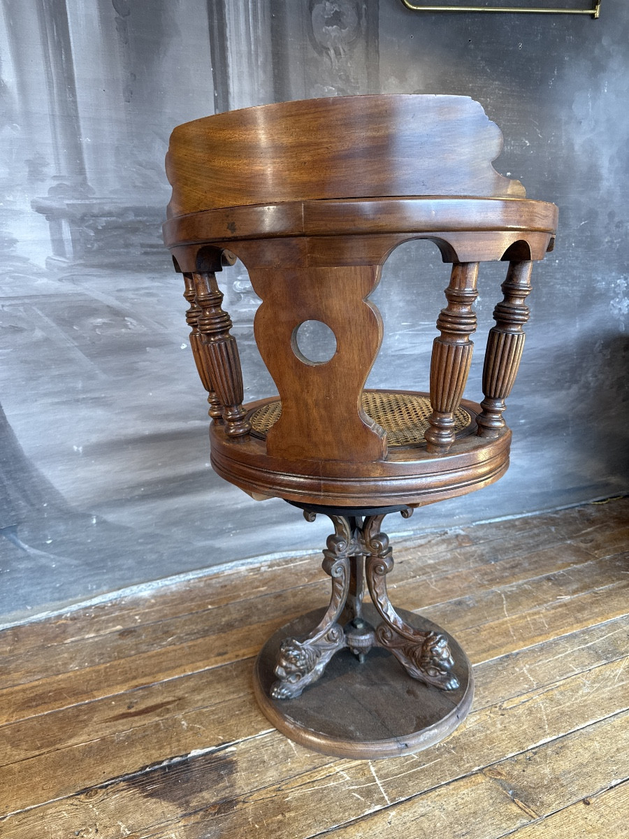 Fauteuil De Capitaine En Acajou-photo-1