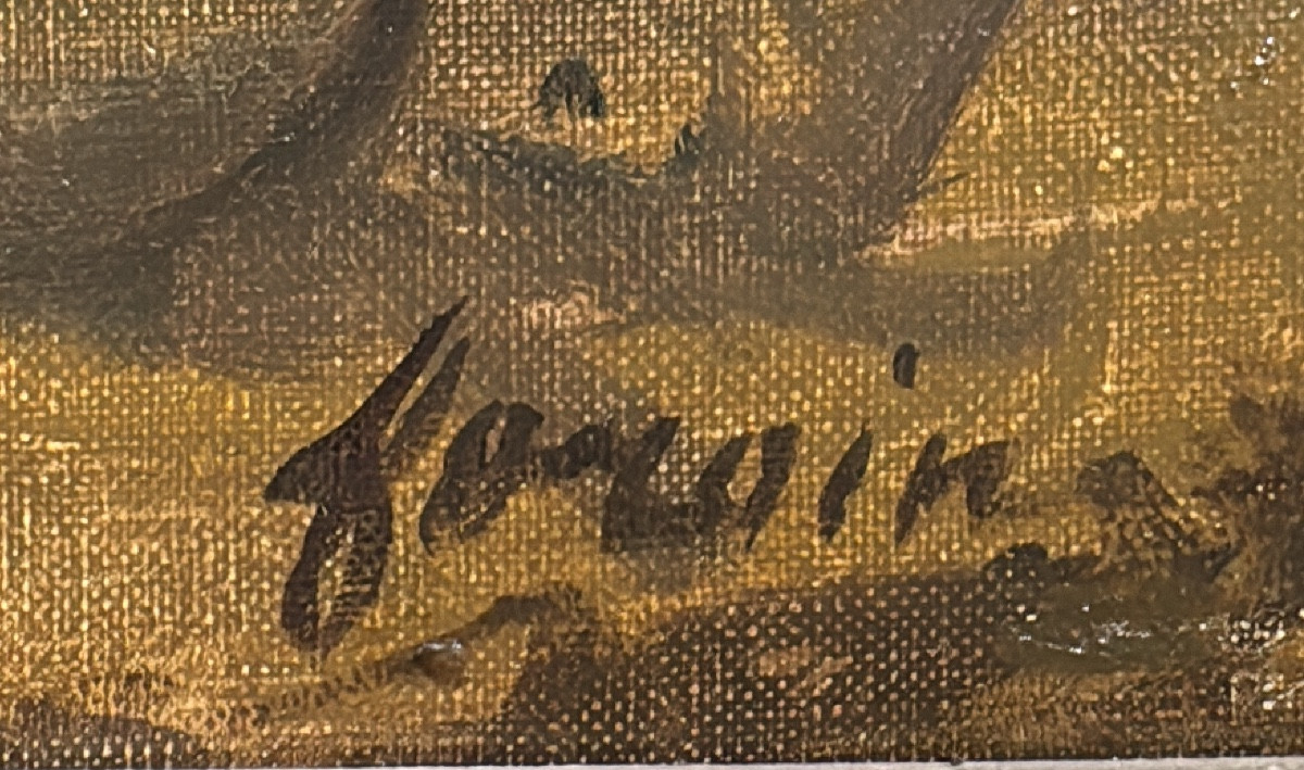Huile sur toile signée Jean - Louis  Forain – Étreinte au soleil couchant – Vers 1900-photo-4