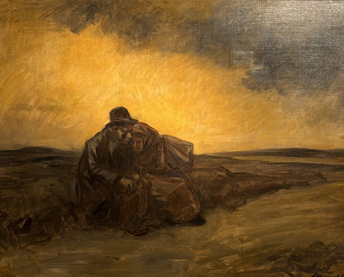 Huile sur toile signée Jean - Louis  Forain – Étreinte au soleil couchant – Vers 1900