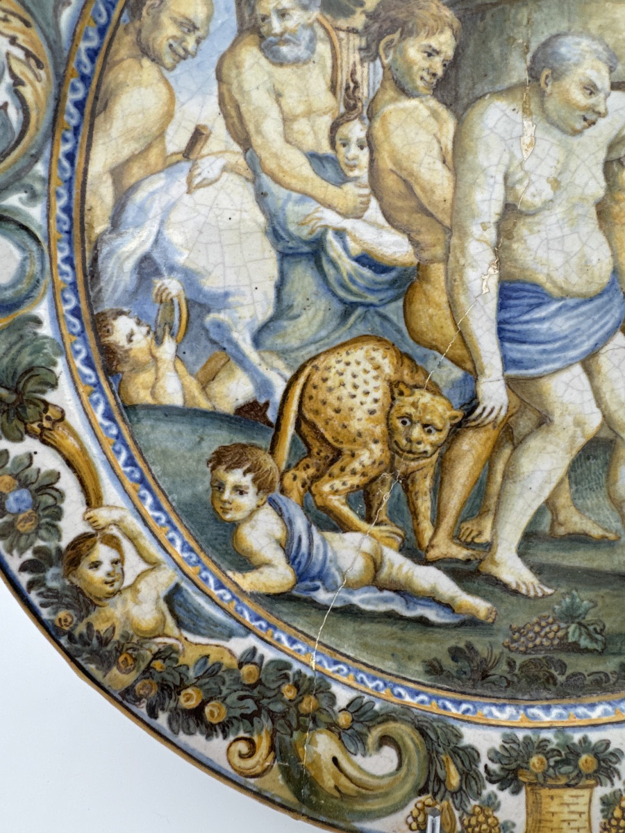 Castelli Faience Dish, 17th Century – Silenus And The Satyrs-photo-1
