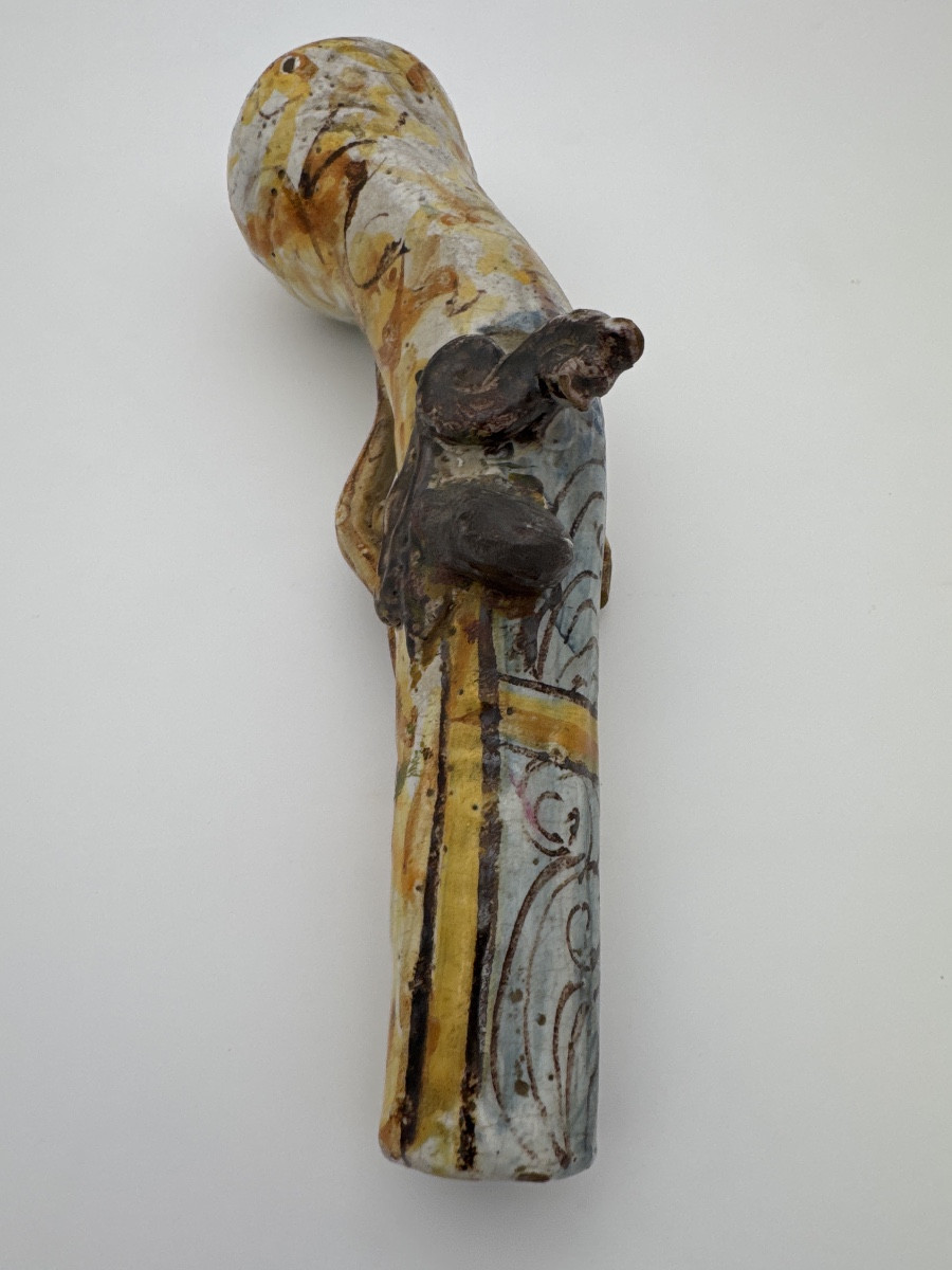Castelli Earthenware Pistol, Early 18th Century, In Need Of Restoration-photo-4