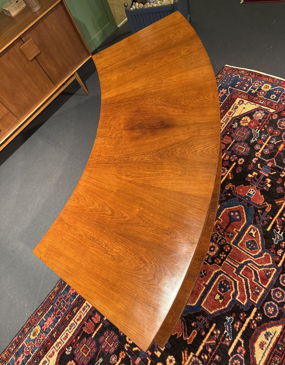 Art Deco Desk In Rio Rosewood, Semicircular Shape – Circa 1930-photo-4