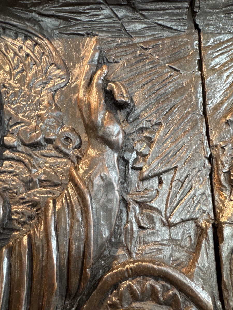 Important 17th-century Carved Oak Altarpiece-photo-8