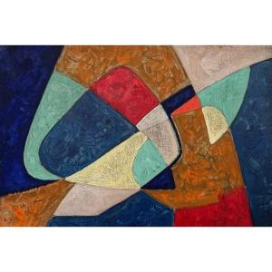 James Pichette (1920-1996) – Composition abstraite, 1954  Huile sur panneau 
