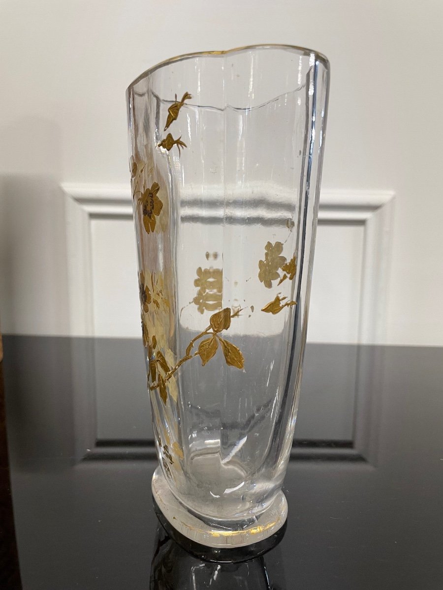 Baccarat - Crystal Staircase Japanese Vase In Golden Crystal-photo-2