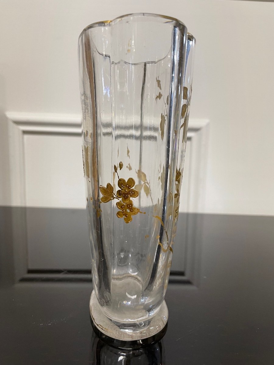Baccarat - Crystal Staircase Japanese Vase In Golden Crystal-photo-4