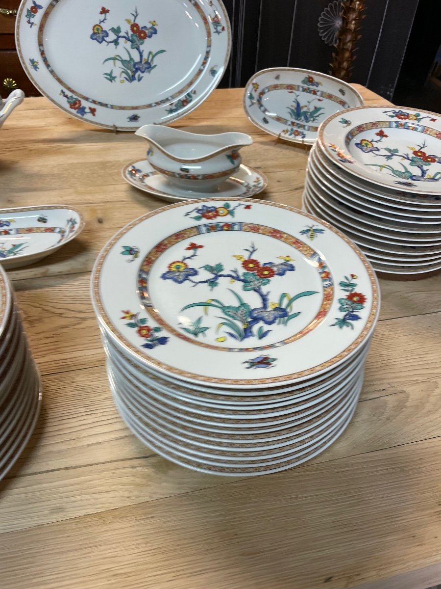 Bernardaud - Service De Table En Porcelaine Décor Pak Hoi Chinoisant Kakiemon 55 Pièces-photo-6