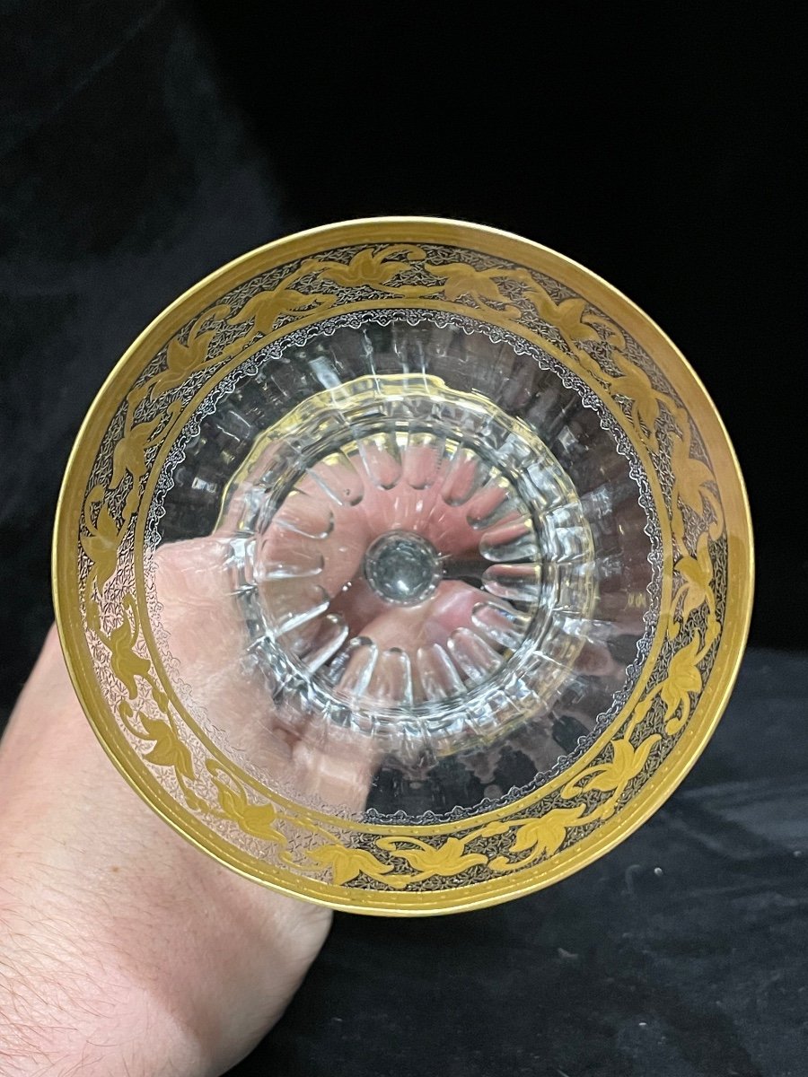 Saint Louis - Modèle Callot Cristal Doré 4 Verres à Eau H: 18 Cm Thistle-photo-2