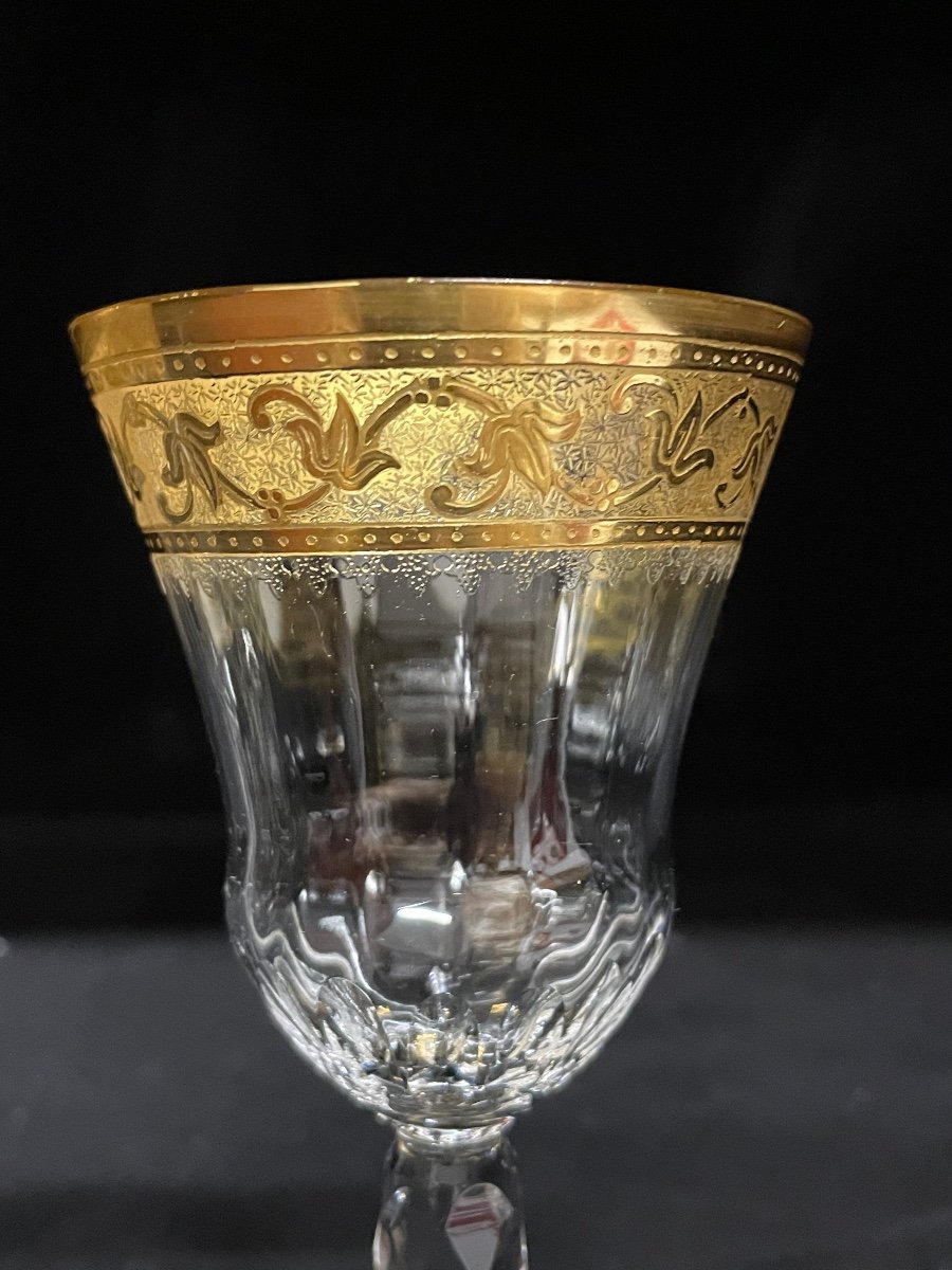Saint Louis - Modèle Callot Cristal Doré 2 Verres à Vin H: 14,5 Cm Thistle-photo-2