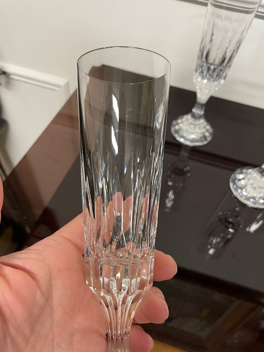 Baccarat - Assas Model 6 Crystal Champagne Flutes H: 21 Cm-photo-3