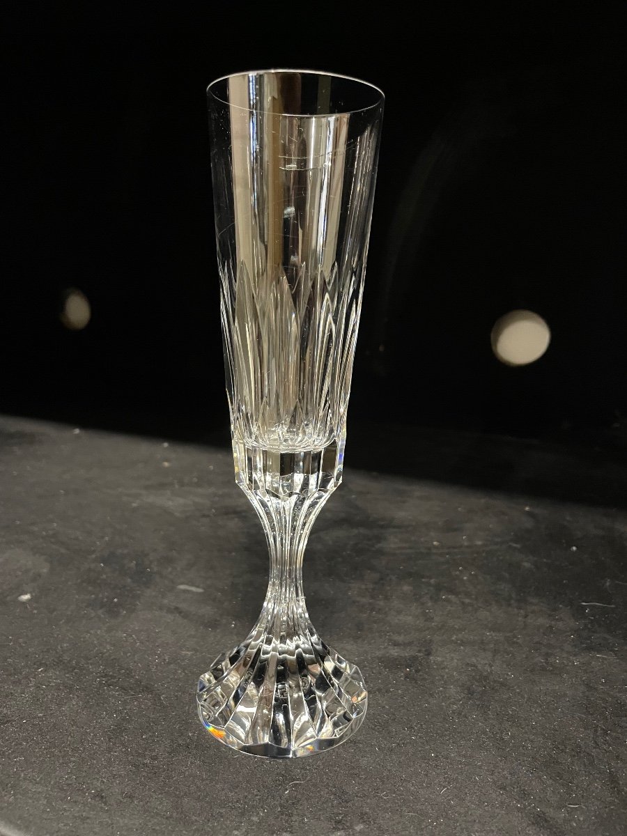 Baccarat - Assas Model 6 Crystal Champagne Flutes H: 21 Cm-photo-1