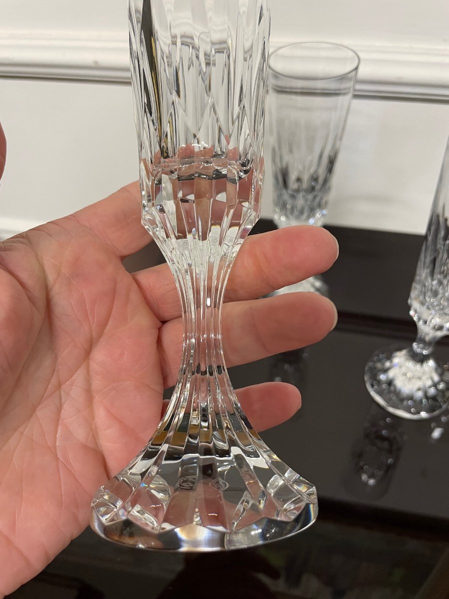 Baccarat - Assas Model 6 Crystal Champagne Flutes H: 21 Cm-photo-4
