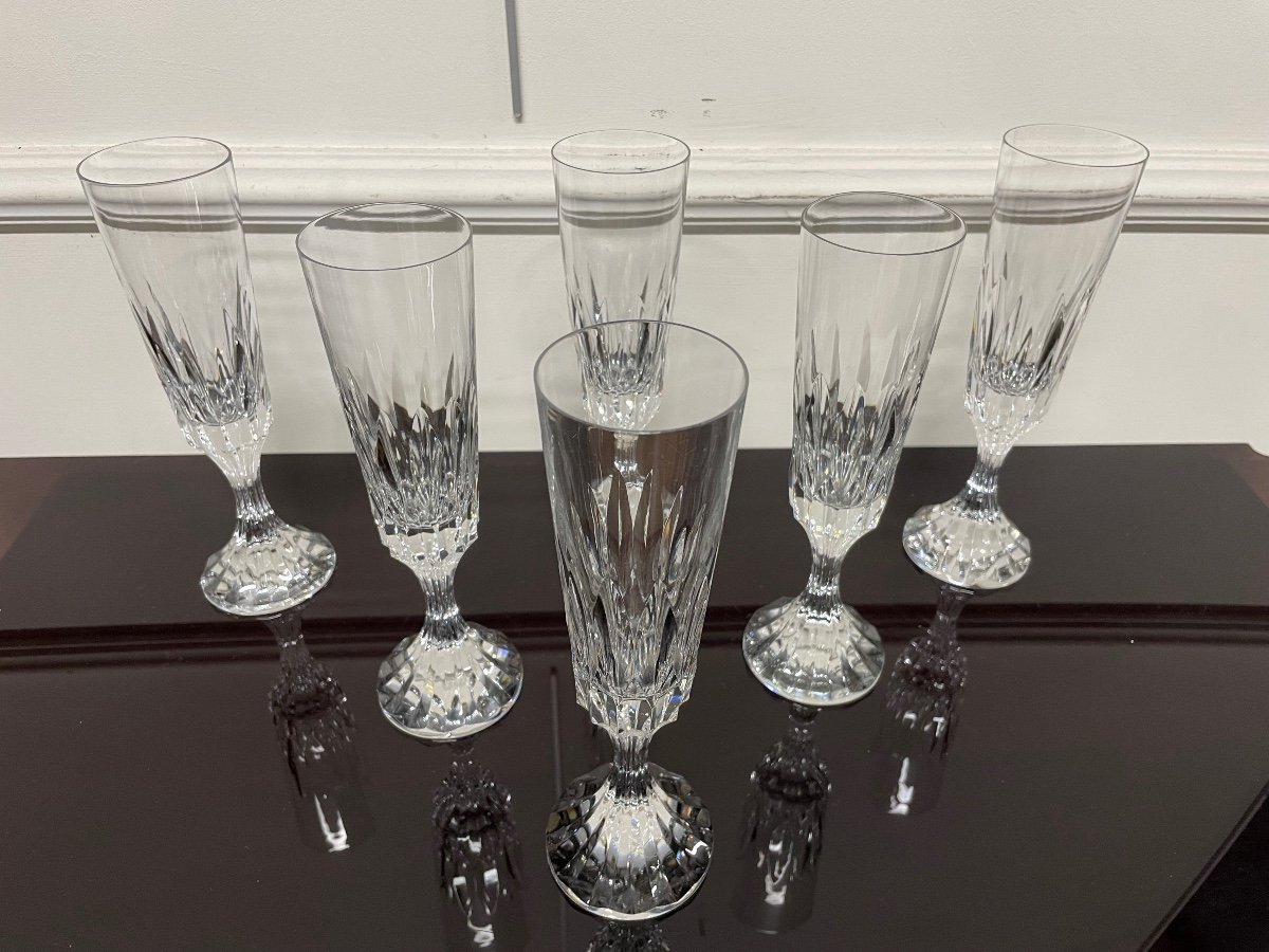 Baccarat - Assas Model 6 Crystal Champagne Flutes H: 21 Cm-photo-6
