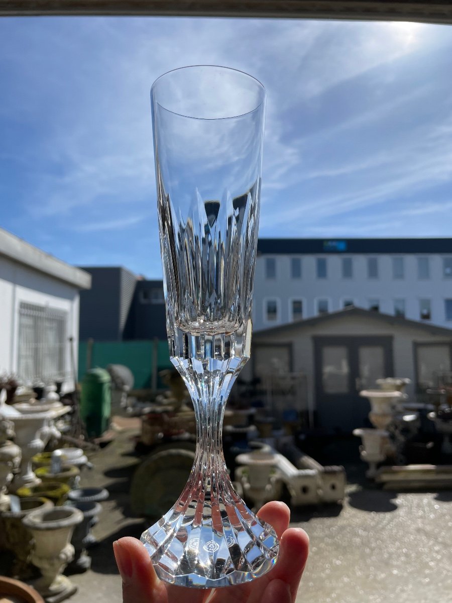 Baccarat - Assas Model 6 Crystal Champagne Flutes H: 21 Cm-photo-7