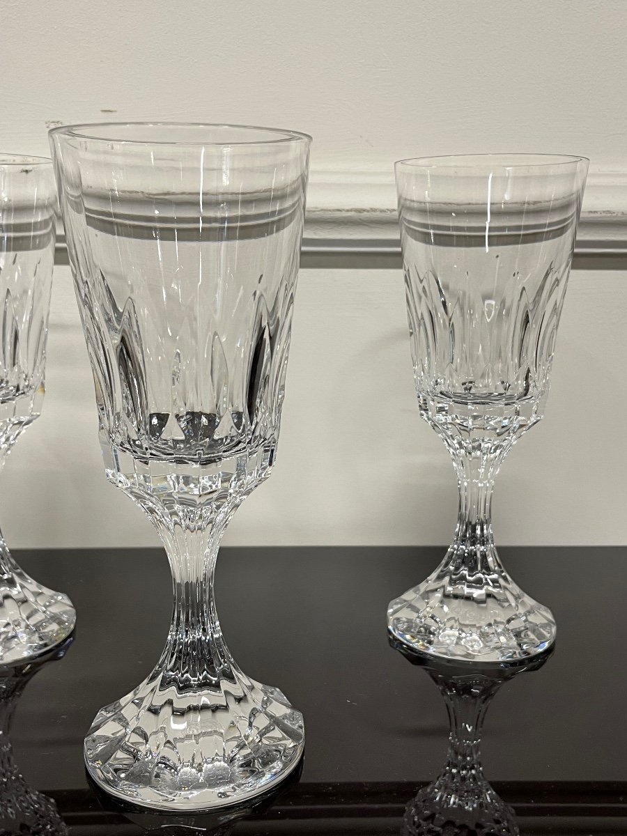Baccarat - Modèle Assas 6 Verres à Vin En Cristal H: 18 Cm-photo-4