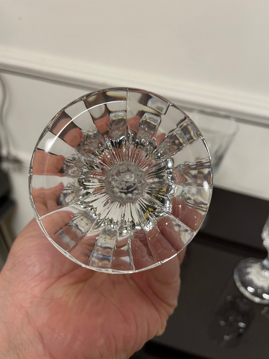 Baccarat - Modèle Assas 6 Verres à Vin En Cristal H: 18 Cm-photo-3