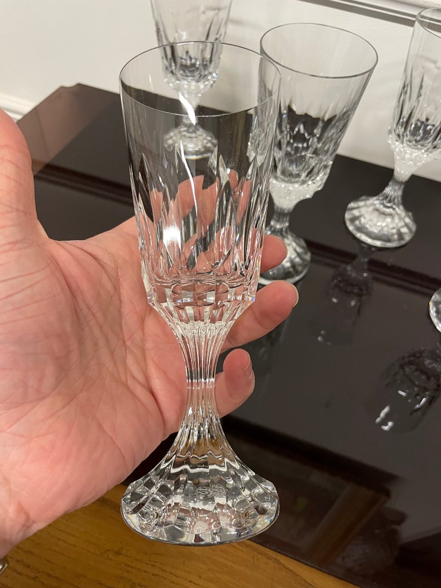 Baccarat - Modèle Assas 6 Verres à Vin En Cristal H: 18 Cm-photo-6