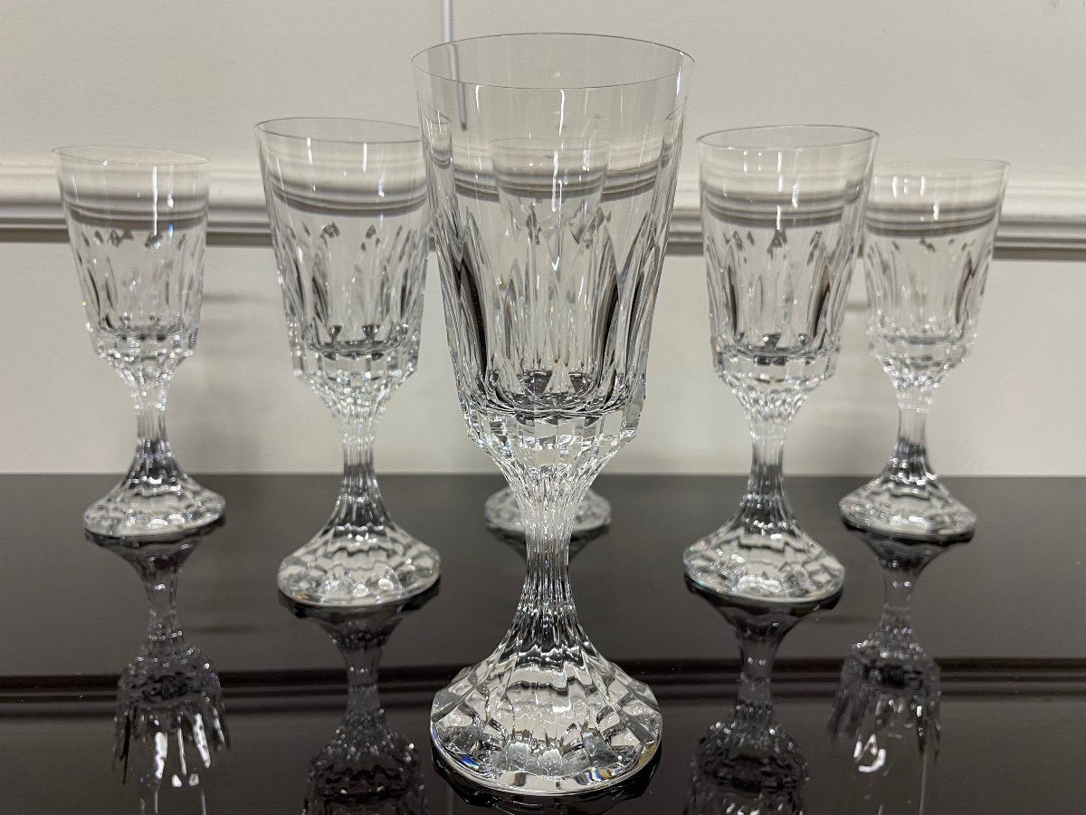Baccarat - Modèle Assas 6 Verres à Vin En Cristal H: 18 Cm