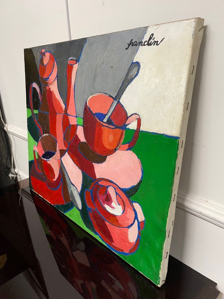 Françoise Jacquelin - Cubist Style Still Life “le Café Rouge” -photo-5