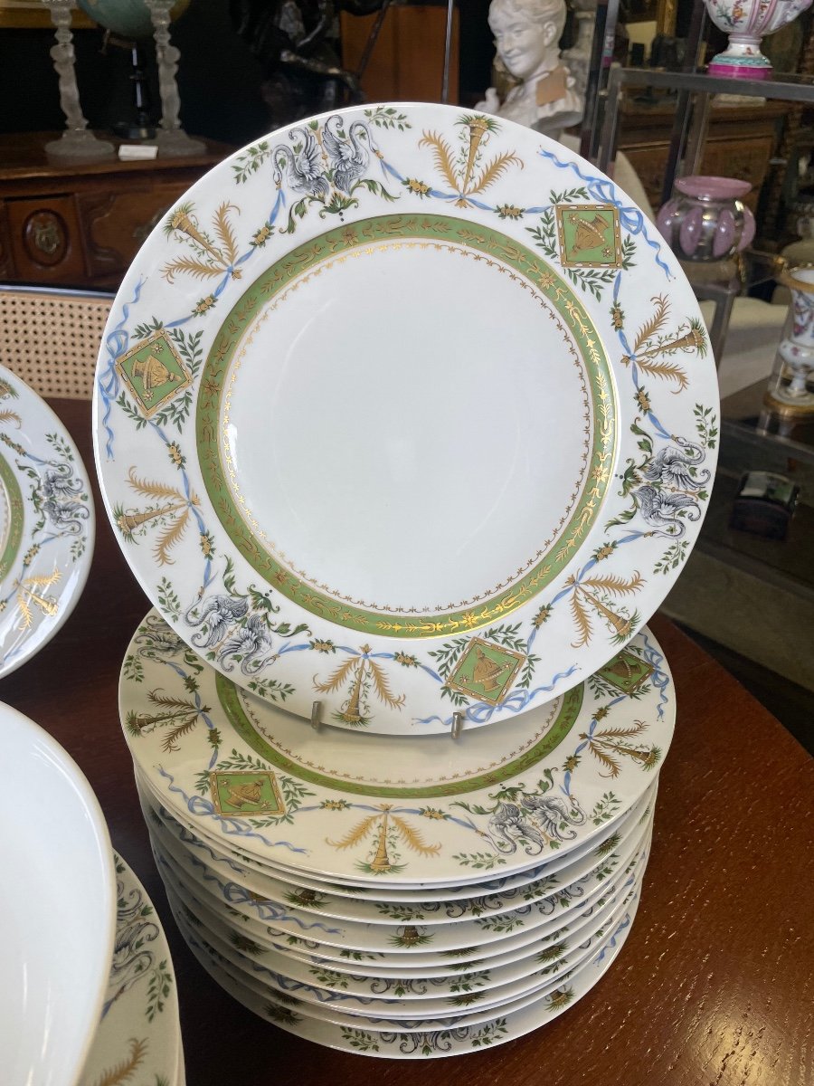 Haviland Pour Le Vase étrusque - Service De Table En Porcelaine 53 Pièces -photo-2