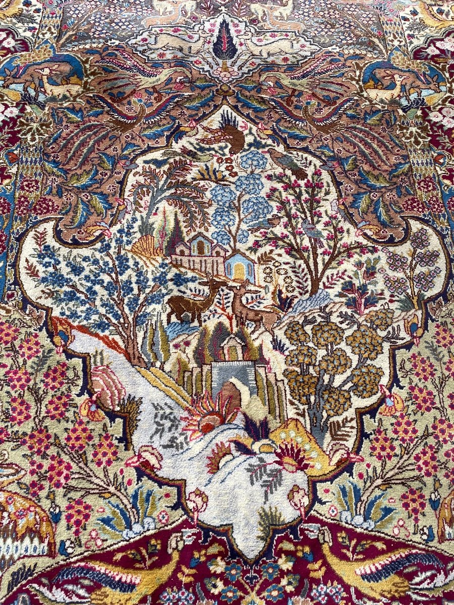 Important Kashmar Wool Rug Persian Rug Iran 388 X 300-photo-3