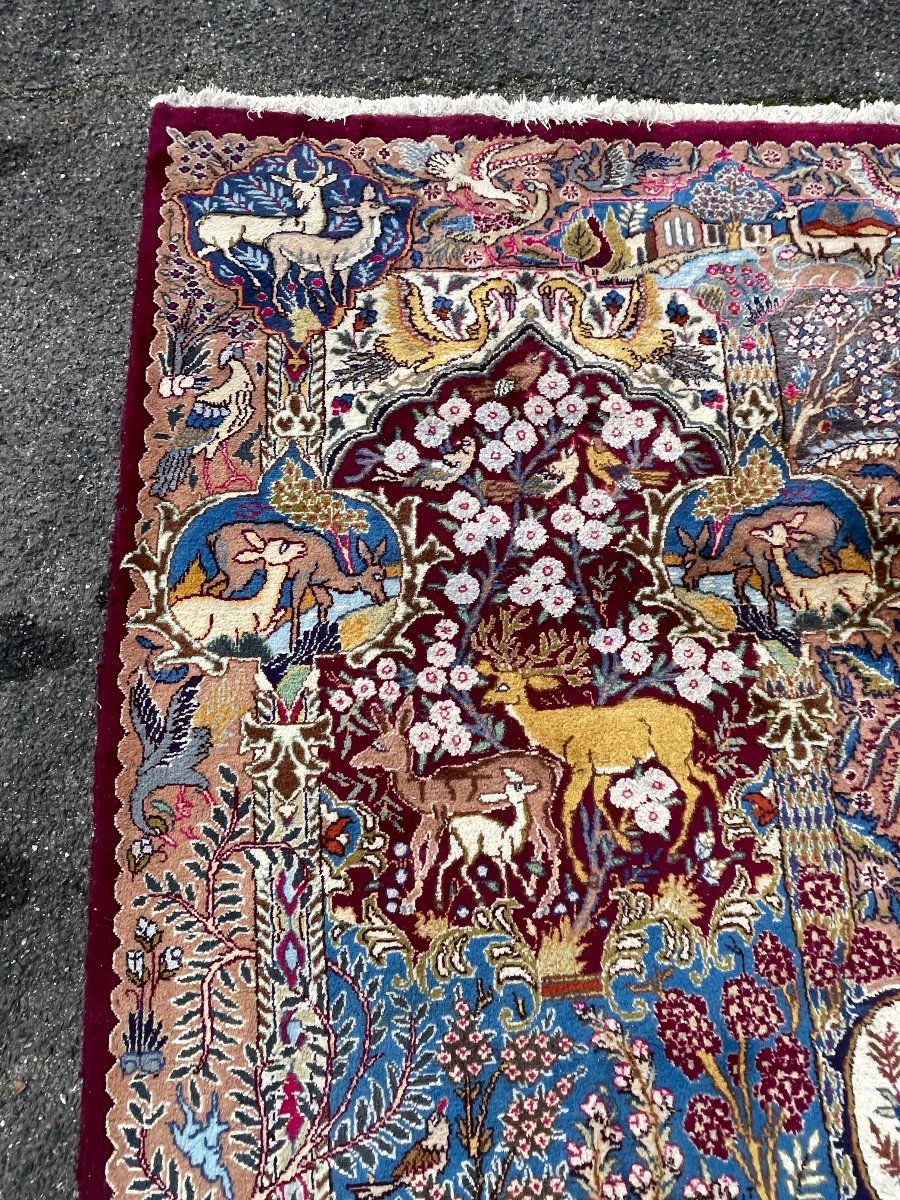 Important Kashmar Wool Rug Persian Rug Iran 388 X 300-photo-4