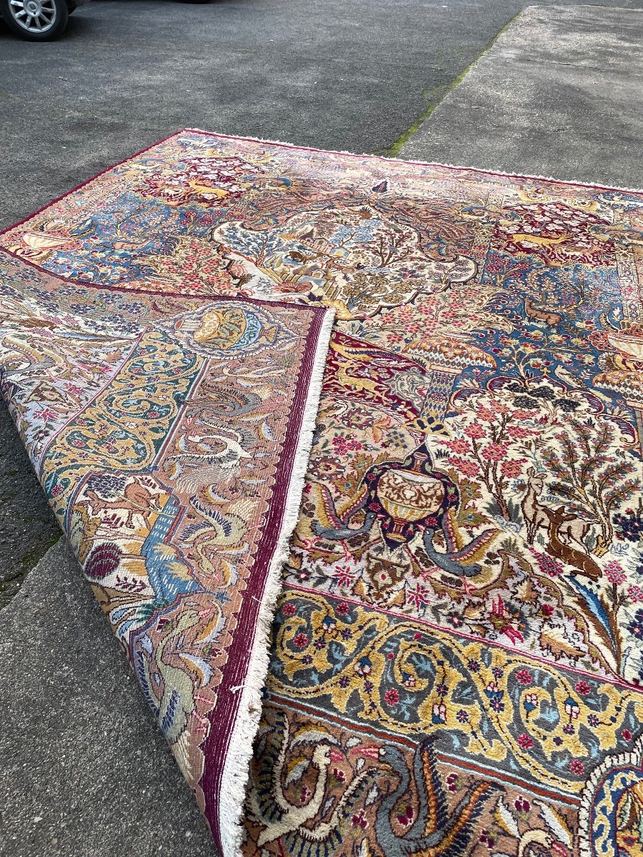 Important Kashmar Wool Rug Persian Rug Iran 388 X 300-photo-4