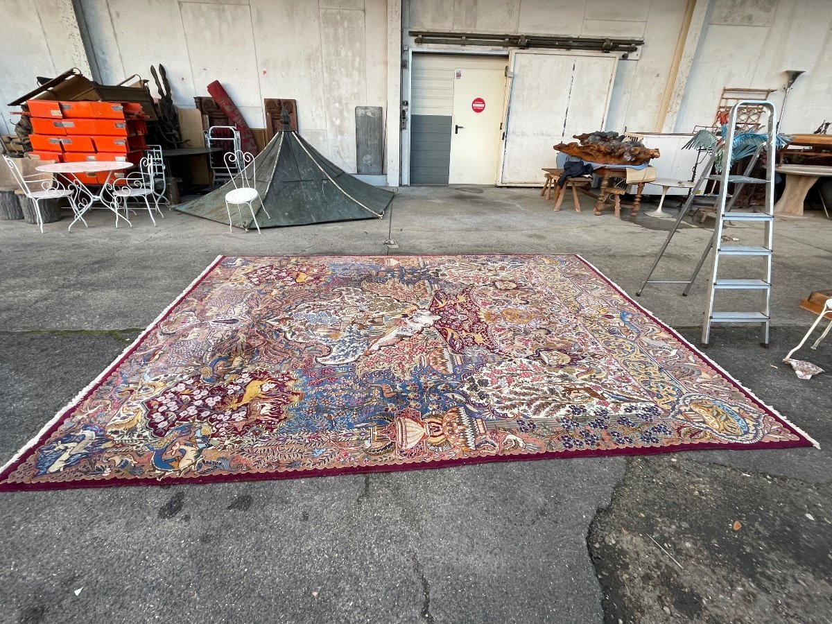 Important Kashmar Wool Rug Persian Rug Iran 388 X 300-photo-6