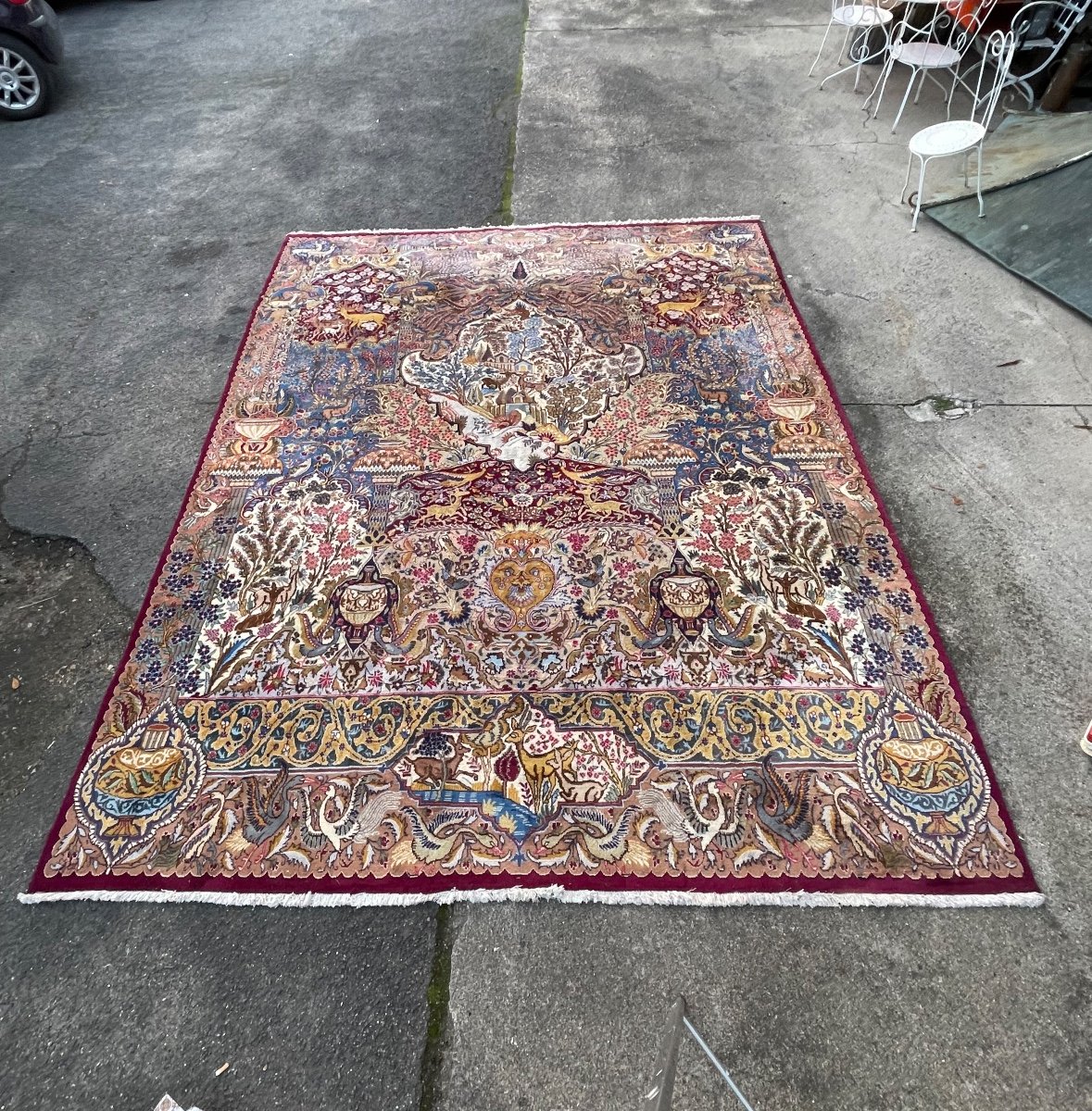 Important Kashmar Wool Rug Persian Rug Iran 388 X 300-photo-7