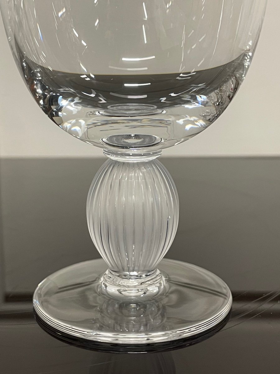 Lalique - Modèle Langeais - 5 Verres à Vin Blanc En Cristal Lalique France H: 12 Cm-photo-3
