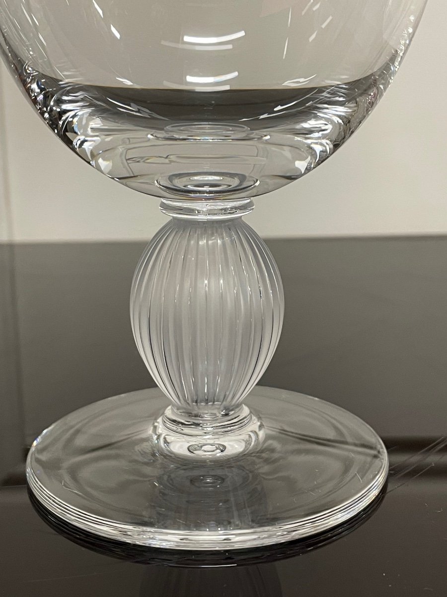 Lalique - Langeais Model - 6 Crystal Water Glasses Lalique France H: 14.5 Cm-photo-1
