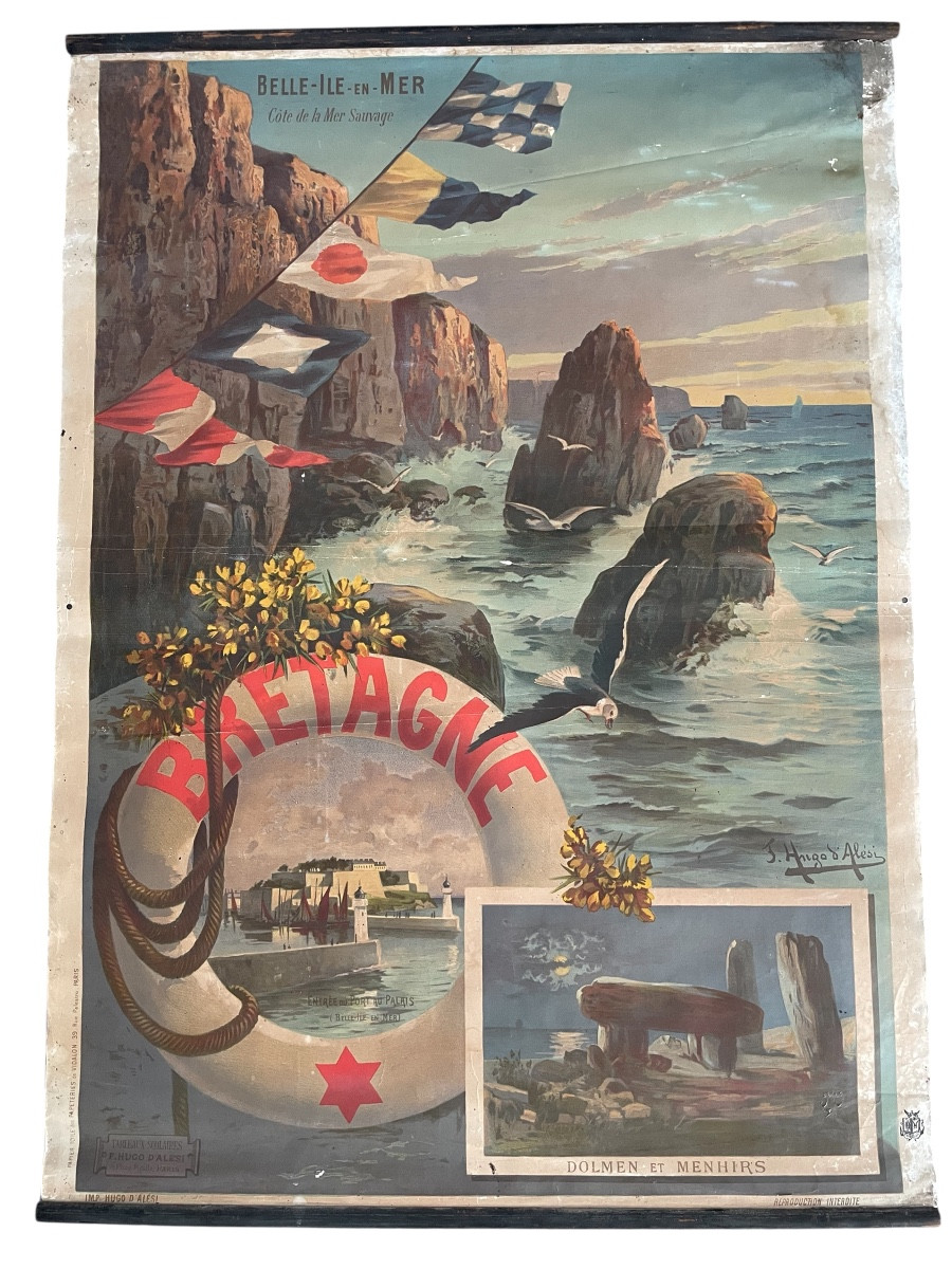 Hugo d'Alesi - Brittany Beautiful Island At Sea Canvas Poster Travels Circa 1890