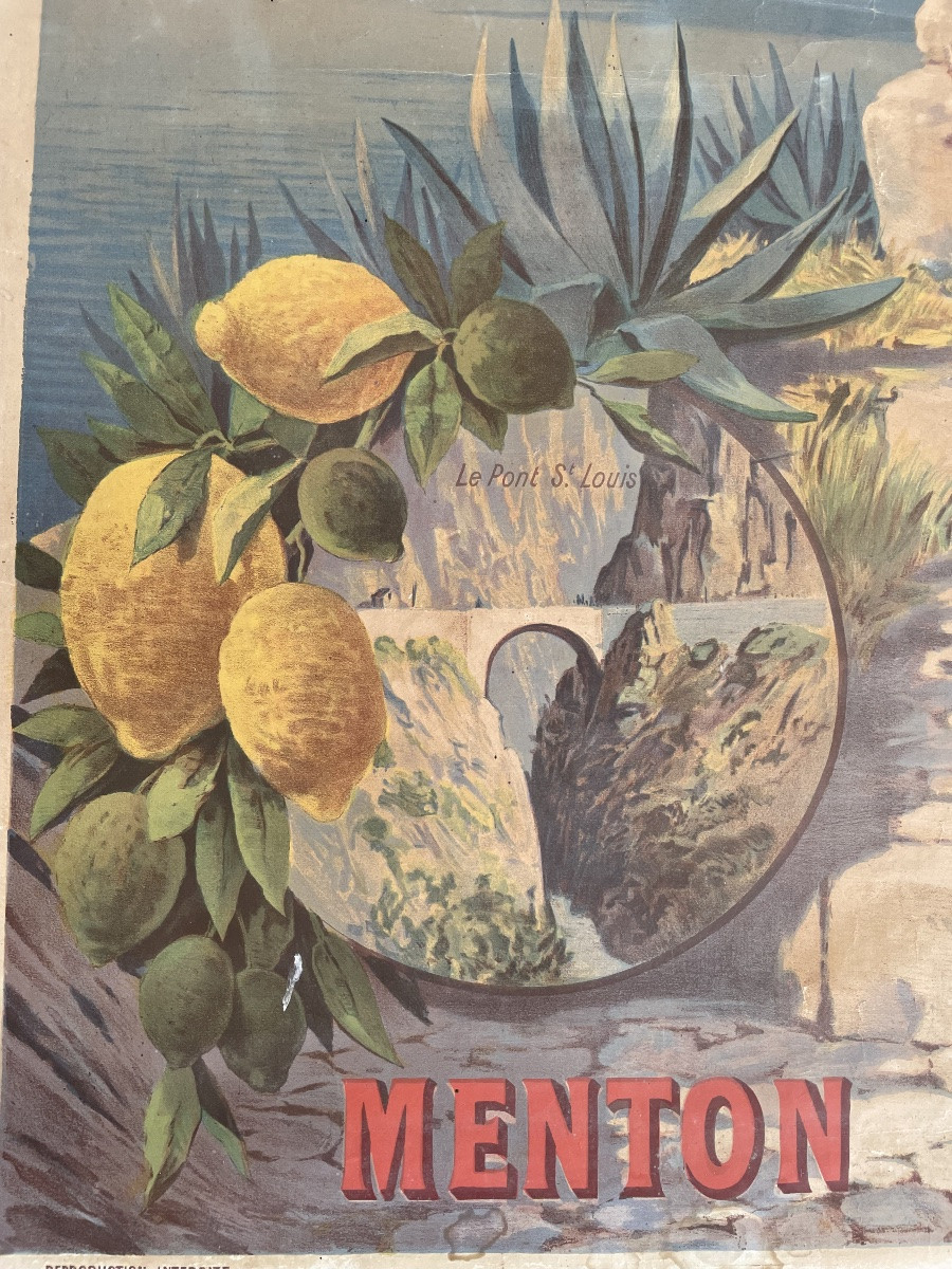 Hugo d'Alesi - Menton Côte d'Azur Travel Canvas Poster Circa 1890-photo-4