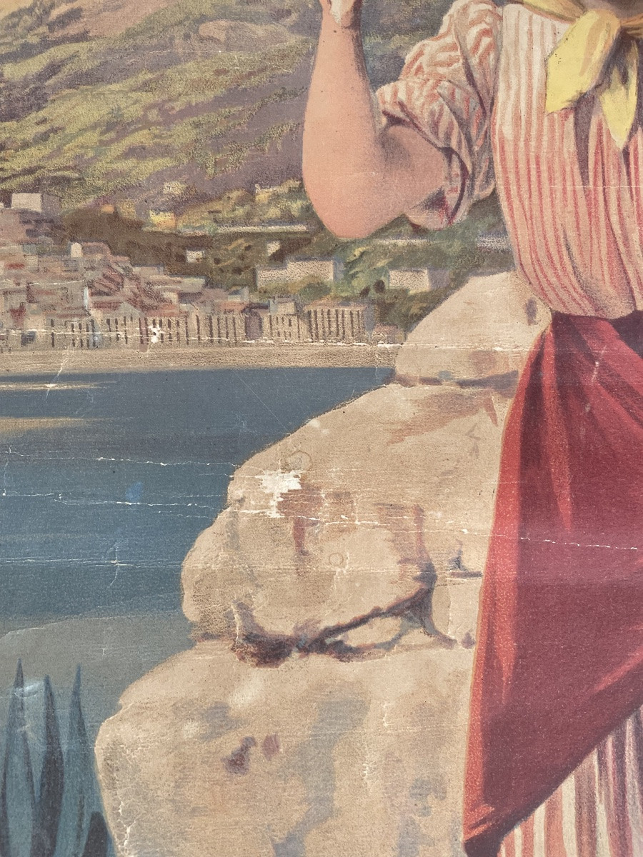 Hugo d'Alesi - Menton Côte d'Azur Travel Canvas Poster Circa 1890-photo-4